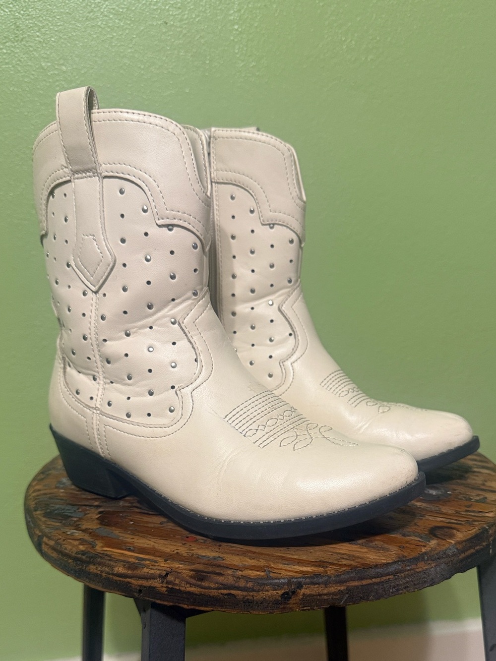 art class Cream Western Kids Cowboy Boots